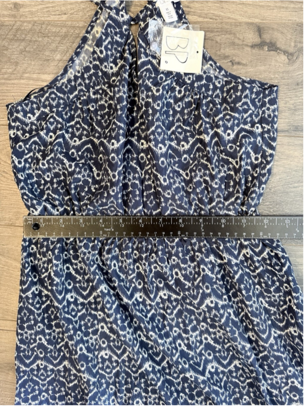 BP Nordstrom Indigo Ikat Halter Maxi Dress NWT Boho Festival Resort Euro Summer - Picture 10 of 13